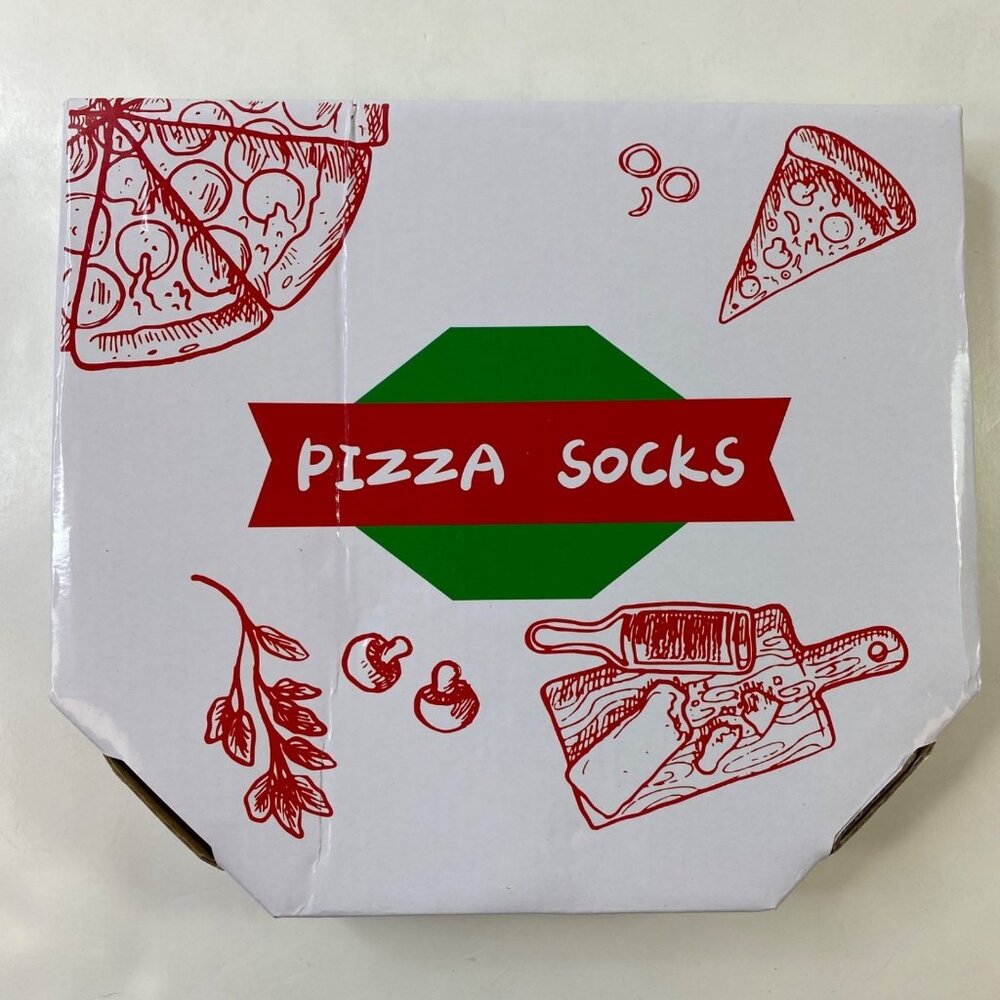 Pizza-Themed Novelty Socks Variety Gift Set In Fun Pizza Box Packaging